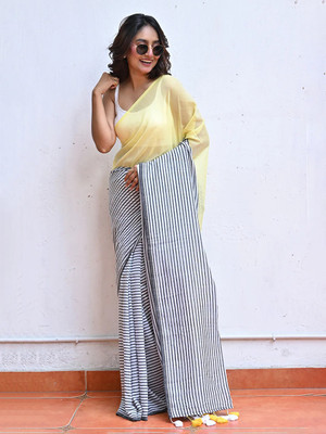 Anjaneya Sarees Woven Bollywood Linen Saree(Grey)