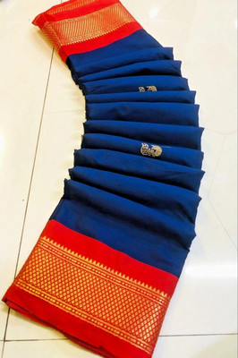 Paithani Woven Banarasi Pure Silk Saree(Blue)