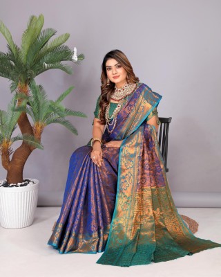 Jay fashion Self Design Banarasi Art Silk, Silk Blend Saree(Pack of 2, Multicolor)