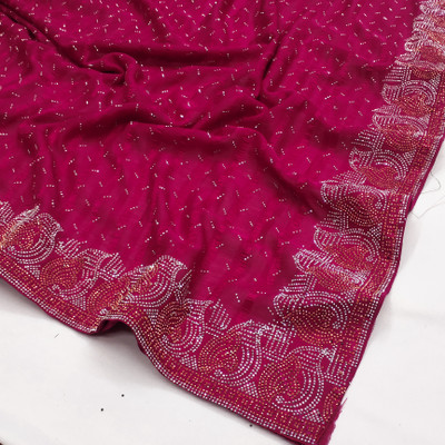 SOJITRA IMPEX Self Design, Embellished Kanjivaram Georgette Saree(Pink)