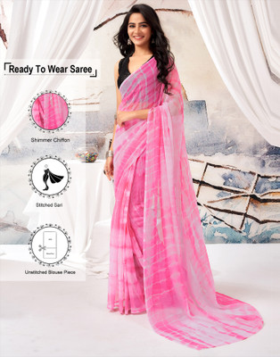 Samah Printed Daily Wear Chiffon Saree(Pink)