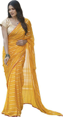 Kavita Creation Self Design Bollywood Organza Saree(Yellow)