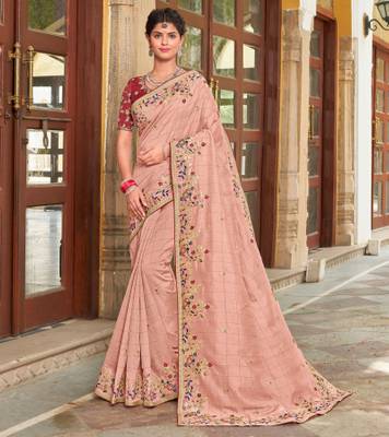 Laxmipati Sarees Embroidered Bollywood Silk Blend Saree