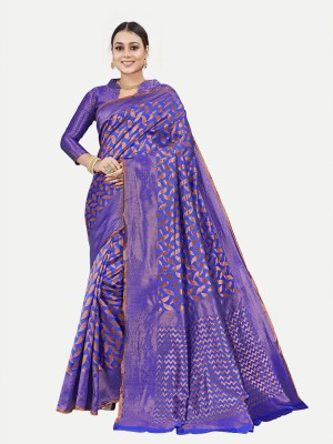 Tavas Woven Banarasi Georgette Saree(Blue)