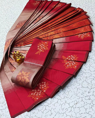 Soor Panchi Woven Kanjivaram Pure Silk Saree(Beige)