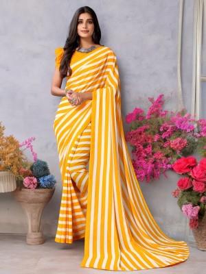 NIRMOHIFASHION Embroidered Bollywood Georgette Saree(Yellow)