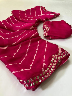 Gyavali Self Design Bollywood Crepe Saree(Magenta)