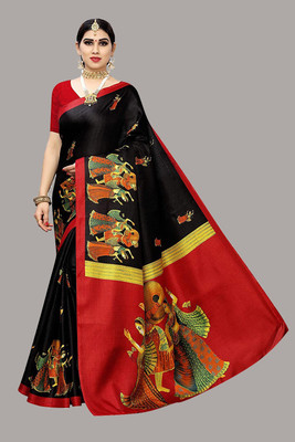 Priyashi Self Design Bollywood Art Silk Saree(Black)