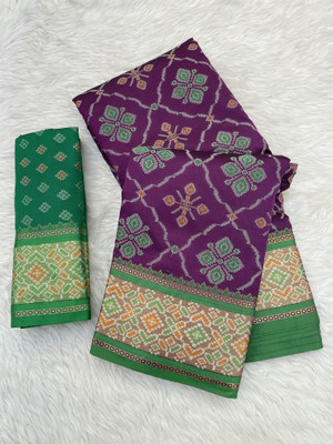 Pionex Woven Patola Pure Silk Saree(Purple)