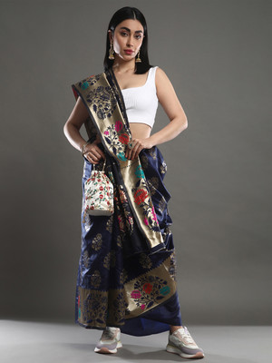 Divastri Printed Bollywood Georgette Saree(Dark Blue)