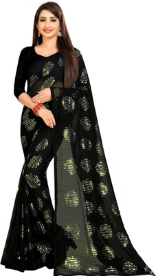 KV Fashion Embroidered Bollywood Georgette Saree(Light Green)