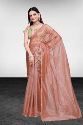 JSItaliya Solid/Plain Bollywood Net Saree(Multicolor)