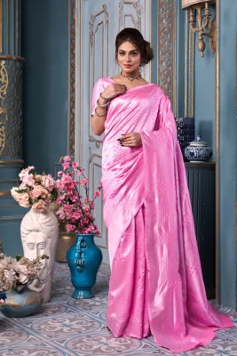 Divastri Woven Kanjivaram Pure Silk, Art Silk Saree(Pink)