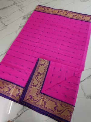 Kanika Fashion Self Design Tant Pure Cotton Saree(Pink)