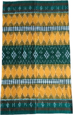 DK FASHION Woven Sambalpuri Pure Cotton Saree(Yellow, Green)