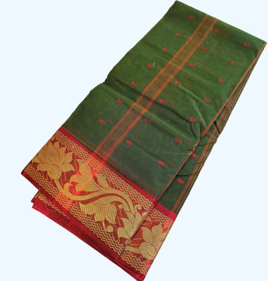 kunduhouse Self Design Tant Pure Cotton Saree(Multicolor)