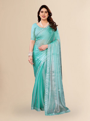 Moda Rapido Embroidered Bollywood Art Silk Saree(Light Blue)