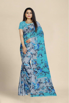 Suali Printed Bollywood Georgette Saree(Blue)