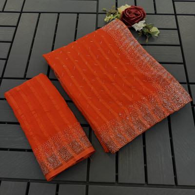 ZOYAL ENTERPRISE Embellished Bollywood Georgette Saree(Orange)