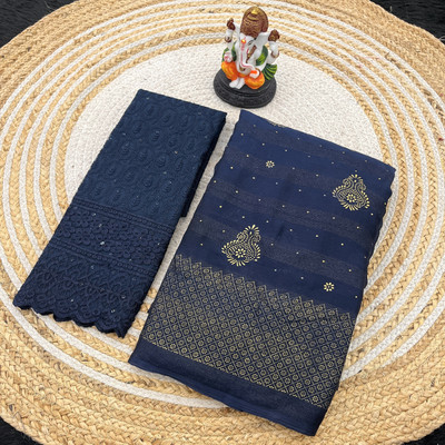 SHILPKALA Embellished Bollywood Chiffon Saree(Blue)