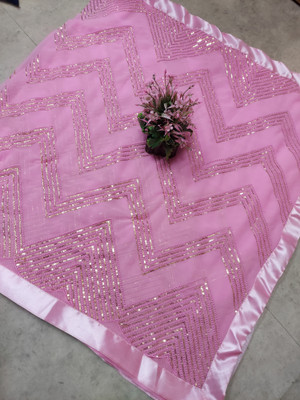 Chandan Fabrics Embroidered Bollywood Georgette Saree(Pink)