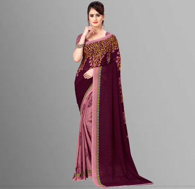 Anand Sarees Printed Bollywood Georgette Saree(Maroon)