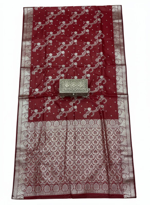 Arzoo kala textiles Woven, Self Design Banarasi Pure Silk Saree(Maroon)