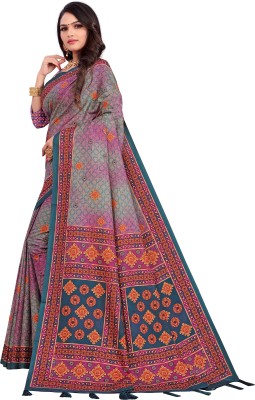 JR TRENDS Digital Print Manipuri Cotton Blend Saree(Multicolor)