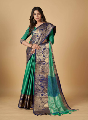 CHOICEIT Self Design, Temple Border Bollywood Cotton Silk, Pure Cotton Saree(Multicolor)
