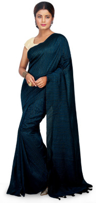 Divastri Printed Taant Pure Cotton Saree(Blue)