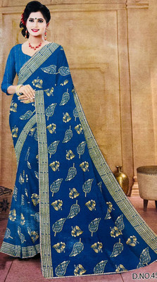 Pallu Patola Printed Banarasi Pure Silk Saree(Blue)