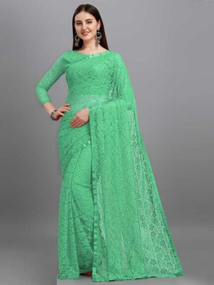Paanthcreation Self Design Bollywood Net Saree(Light Green)