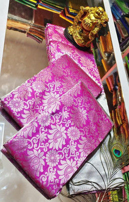 WILLMAKE Woven Bollywood Jacquard, Art Silk Saree(Pink)