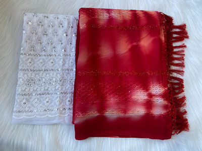 bhavika silk mills Self Design Bollywood Georgette Saree(Red)