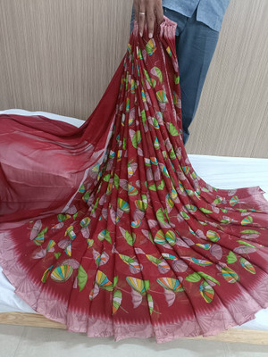 Sitanjali Printed Bollywood Georgette Saree(Red)