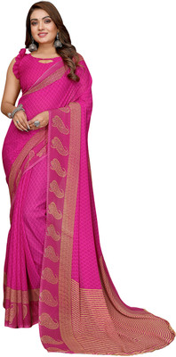 Moda Rapido Floral Print Daily Wear Georgette Saree(Pink)