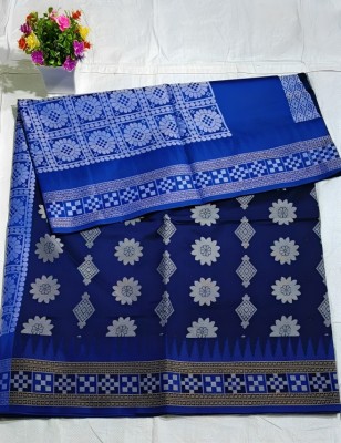 Cirkirow Temple Border, Woven Sambalpuri Handloom Silk Blend Saree(Dark Blue)