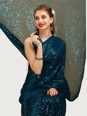 Divastri Self Design Bollywood Georgette Saree(Blue)