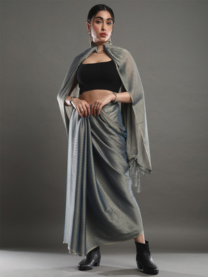 Divastri Printed Bollywood Georgette Saree(Grey)