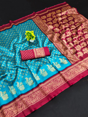 Kanooda Prints Printed Mysore Art Silk Saree(Multicolor)