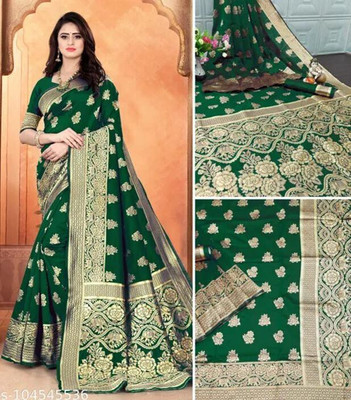 SHRIMAY Woven Kanjivaram Silk Blend Saree(Multicolor)