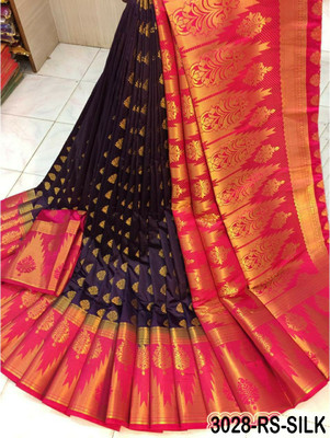 RAGHUNANDAN EXIM Dyed Kanjivaram Nylon Saree(Multicolor)