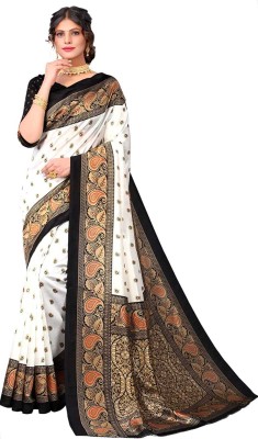 Indrani Printed Assam Silk Art Silk Saree(Multicolor)