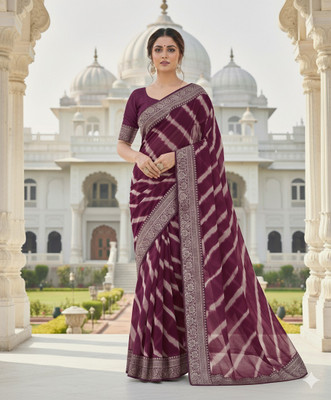 Samai Printed Daily Wear Georgette Saree(Purple)