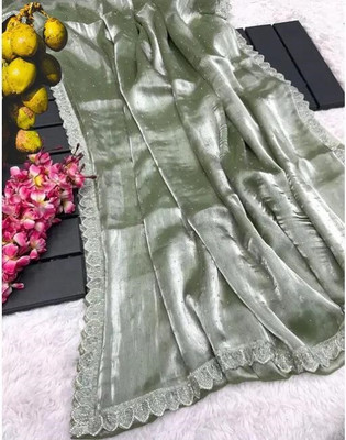 riddhisa fashion Embellished Bollywood Net Saree(Light Green)