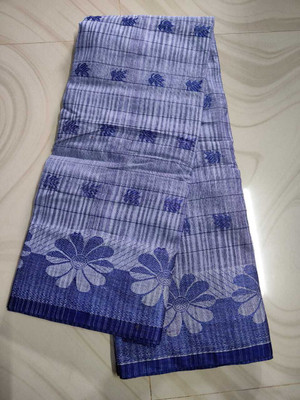 Ghosh handloom Self Design Tant Pure Cotton Saree(Dark Blue)