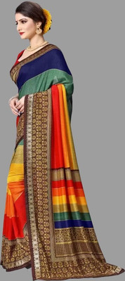 MAHALACMI FAB Self Design, Solid/Plain Bollywood Georgette, Chiffon Saree(Multicolor)