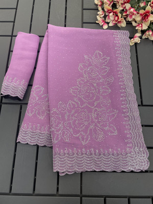 SHUBHDRASHTI NX Embellished Bollywood Organza Saree(Purple)