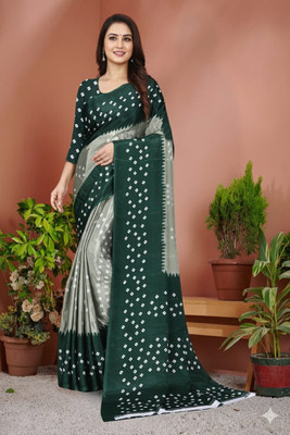 jihana fab Printed Banarasi Chiffon Saree(Multicolor)