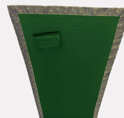 HouseOfCommon Solid/Plain Banarasi Lycra Blend, Chiffon Saree(Green)